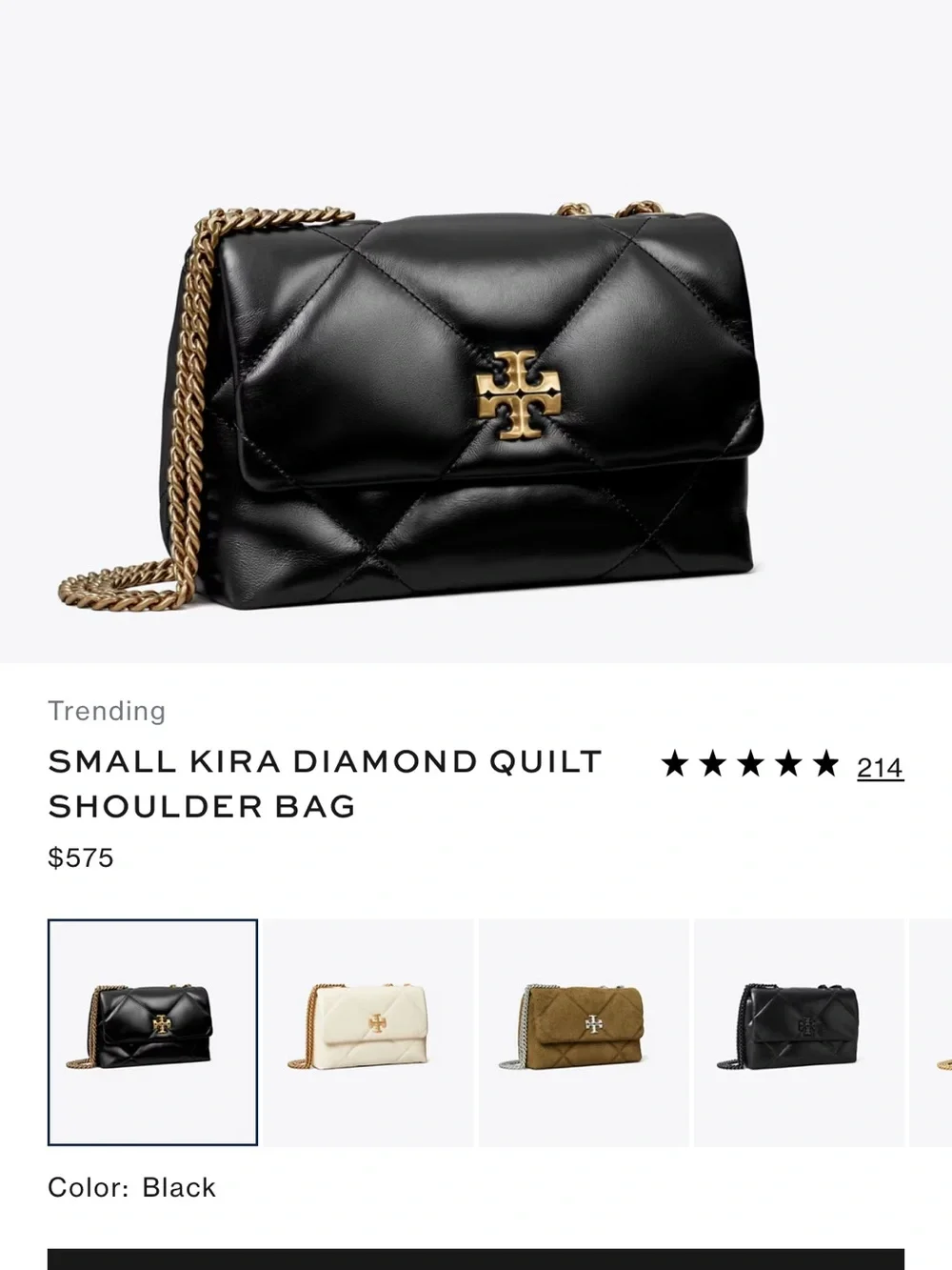 Tory Burch Quilted Leather Shoulder Bag in Dark Brown